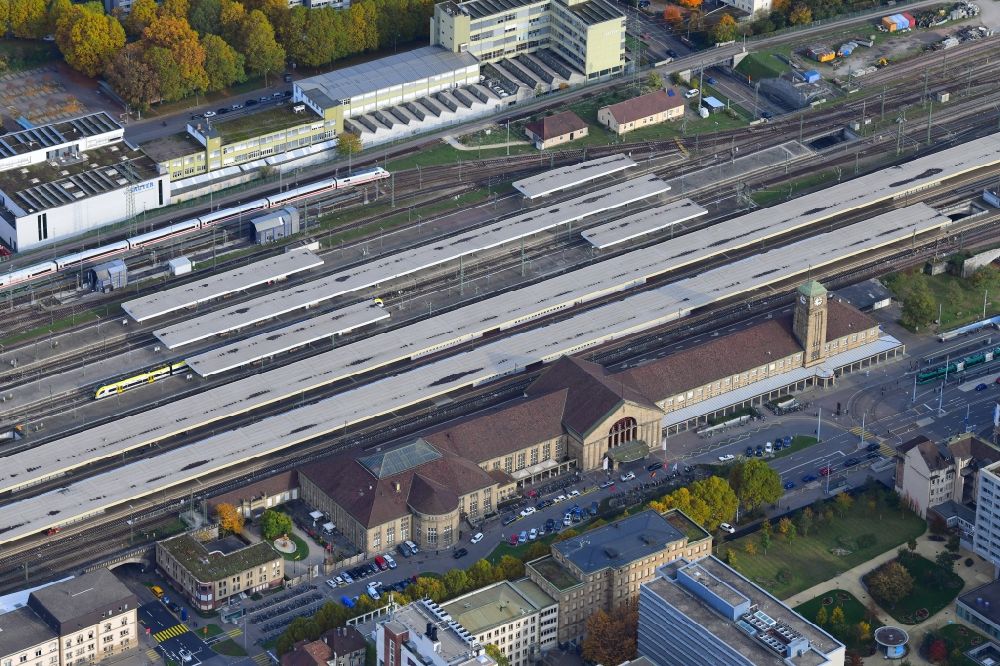 Luftbild Basel - Badischer Bahnhof in Basel, Schweiz