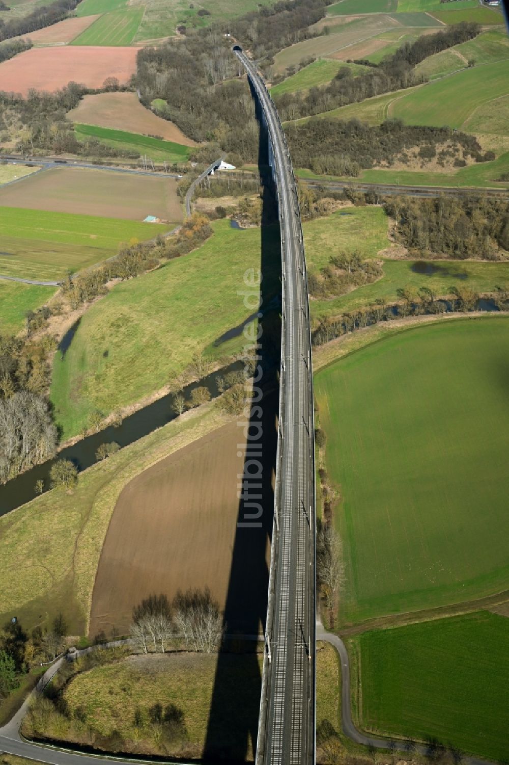 Luftbild Morschen - Bahn- Brückenbauwerk Fuldatalbrücke Morschen in Morschen im Bundesland Hessen, Deutschland