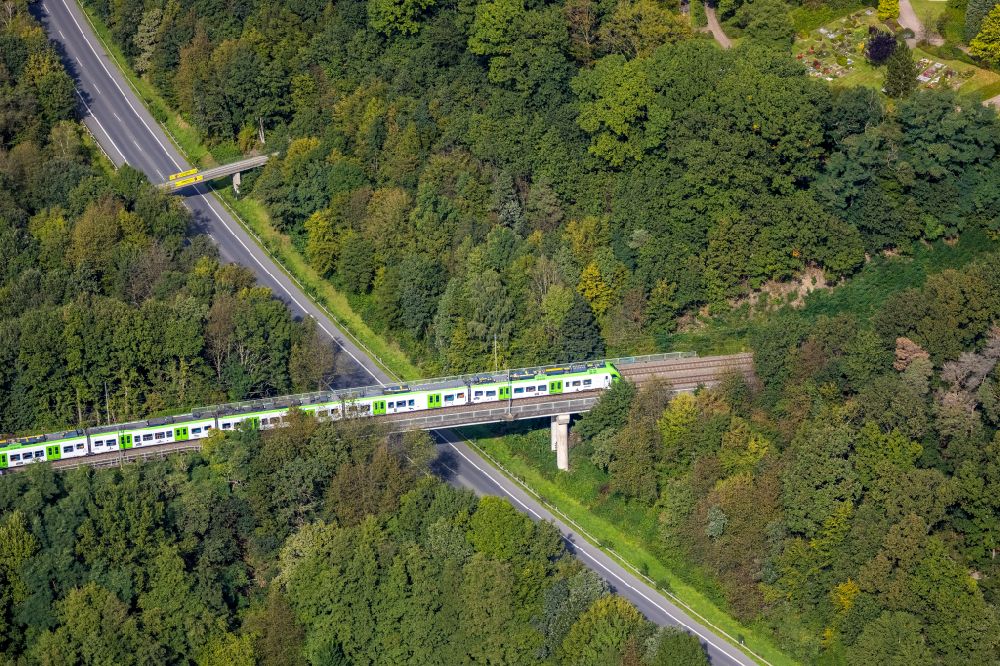 Luftbild Gevelsberg - Bahn- Brückenbauwerk in Gevelsberg im Bundesland Nordrhein-Westfalen, Deutschland