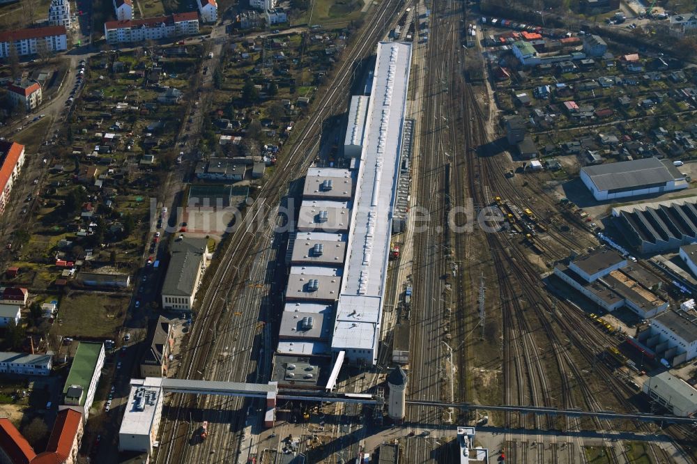 Berlin aus der Vogelperspektive: Bahnbetriebswerk und Ausbesserungswerk Rummelsburg I in Berlin