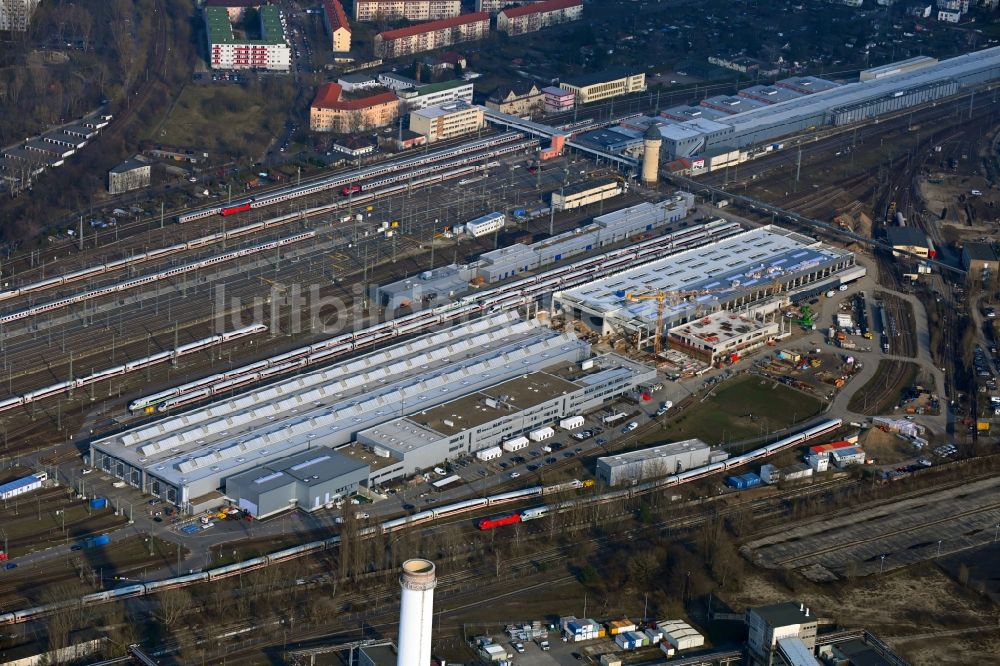 Berlin aus der Vogelperspektive: Bahnbetriebswerk und Ausbesserungswerk Rummelsburg II in Berlin
