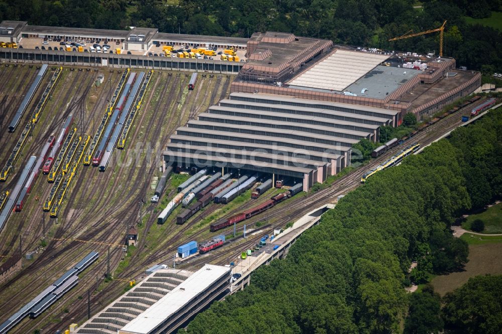 Luftbild Stuttgart - Bahnbetriebswerk und Ausbesserungswerk von Zügen des Personentransportes in Stuttgart im Bundesland Baden-Württemberg, Deutschland
