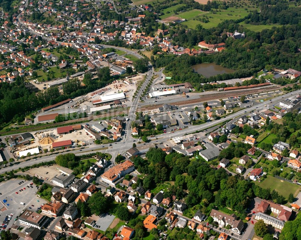 Luftaufnahme Michelstadt - Bahnhof in Michelstadt im Bundesland Hessen, Deutschland