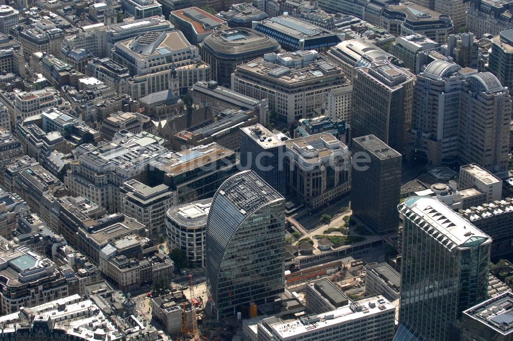 Luftbild London - Banken- und Geschäftsviertel zwischen London Wall und Cheapside im Stadtbezirk City of London in London in der Grafschaft Greater London in Großbritannien