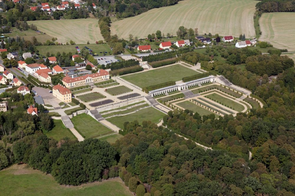 Luftbild Heidenau - Barockgarten Großsedlitz mit Schloss in Heidenau im Bundesland Sachsen