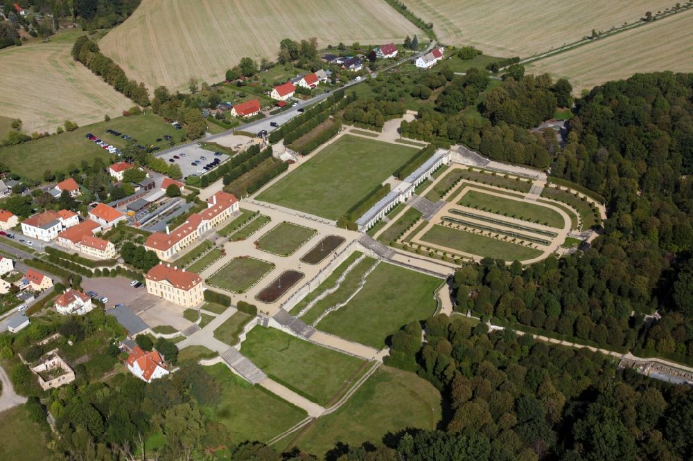 Luftaufnahme Heidenau - Barockgarten Großsedlitz mit Schloss in Heidenau im Bundesland Sachsen