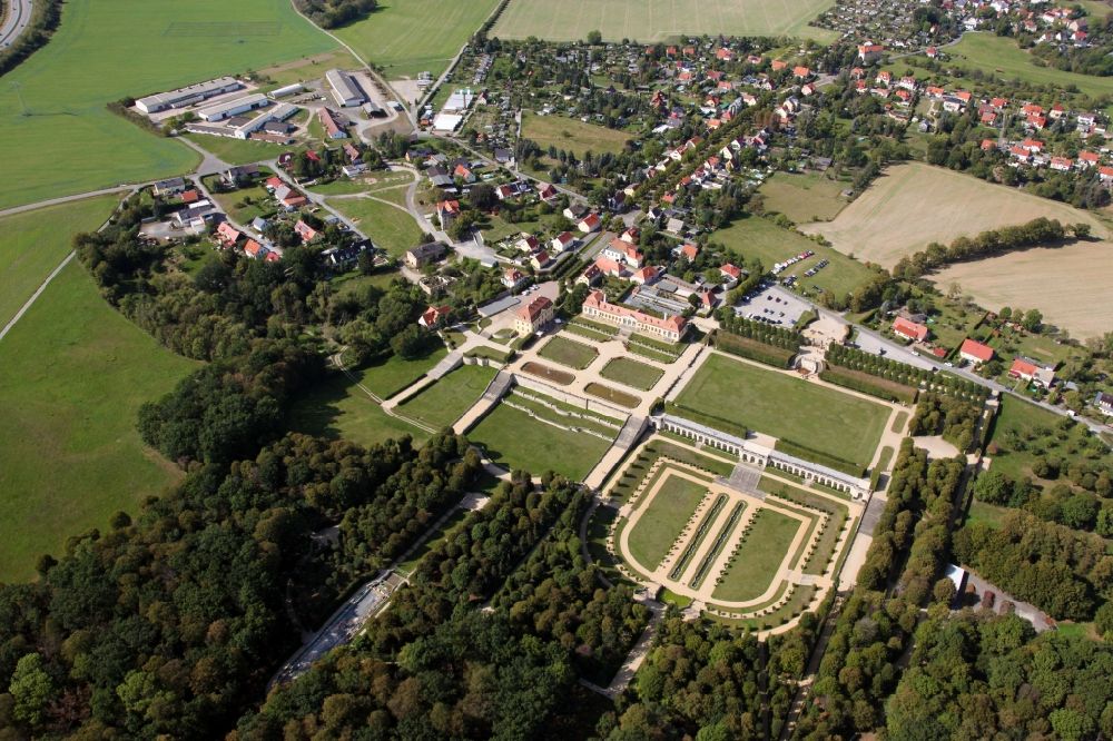 Luftbild Heidenau - Barockgarten Großsedlitz mit Schloss in Heidenau im Bundesland Sachsen