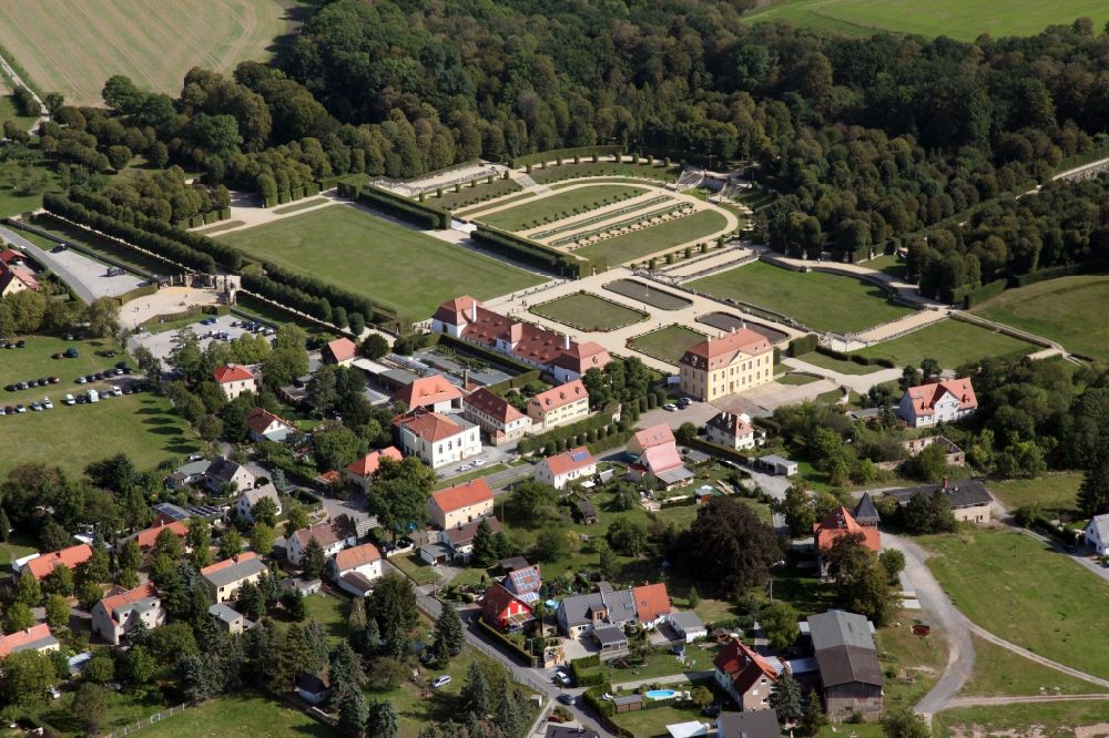 Luftbild Großsedlitz - Barockgarten Großsedlitz mit Schloss in Heidenau im Bundesland Sachsen