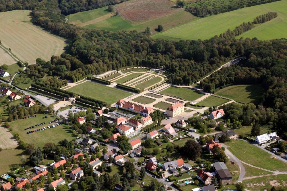 Luftaufnahme Großsedlitz - Barockgarten Großsedlitz mit Schloss in Heidenau im Bundesland Sachsen