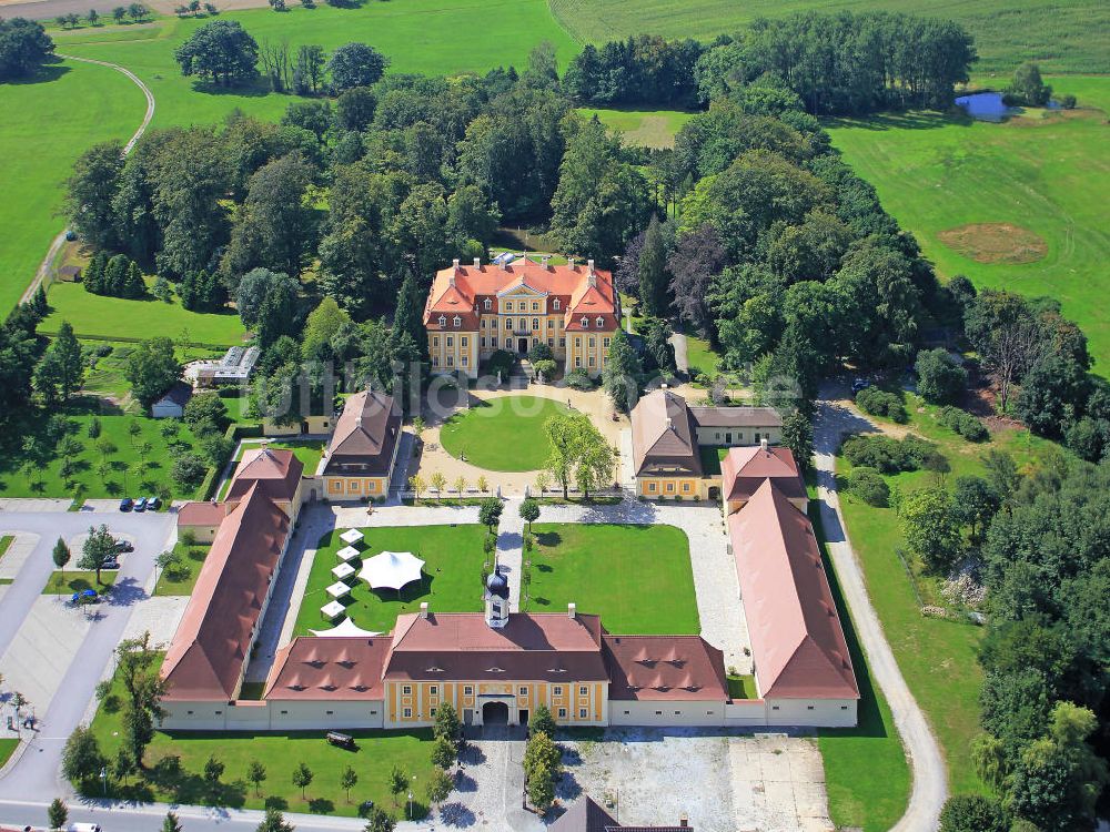 Luftaufnahme Rammenau - Barockschloss Rammenau in Sachsen