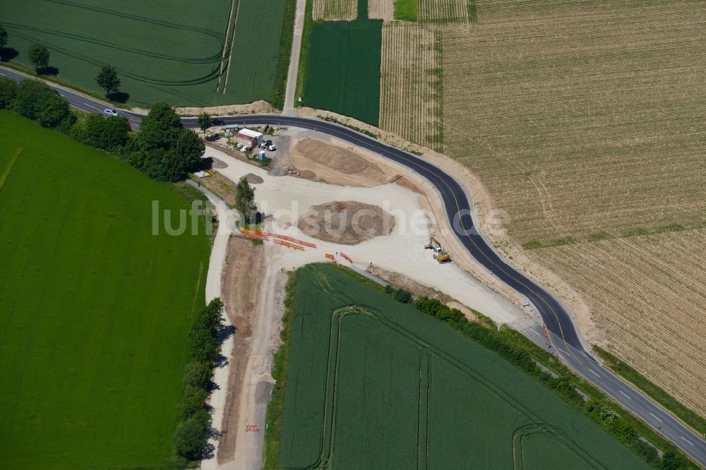 Luftbild Gleichen - Bau eines Kreisverkehrs in Gleichen im Bundesland Niedersachsen