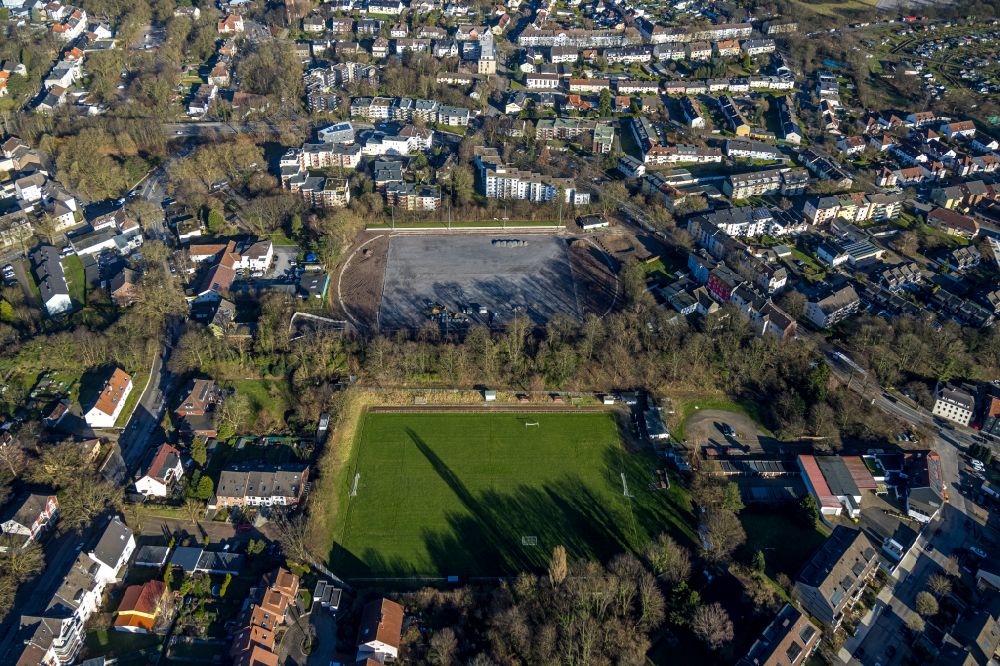 Luftbild Werne - Bauarbeiten auf dem Sportplatz- Fußballplatz des WSV Bochum 06 e.V. in Werne im Bundesland Nordrhein-Westfalen, Deutschland