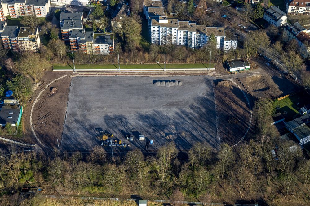 Luftaufnahme Werne - Bauarbeiten auf dem Sportplatz- Fußballplatz des WSV Bochum 06 e.V. in Werne im Bundesland Nordrhein-Westfalen, Deutschland