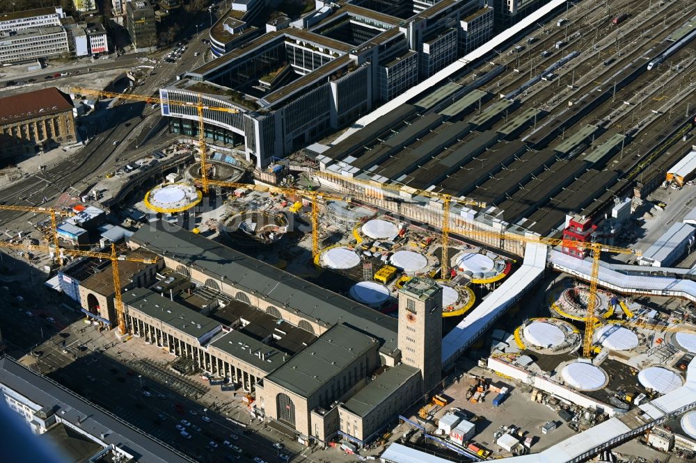 Stuttgart aus der Vogelperspektive: Bauarbeiten Stuttgart 21 am Hauptbahnhof in Stuttgart im Bundesland Baden-Württemberg