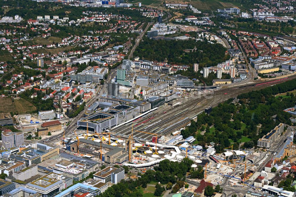 Luftbild Stuttgart - Bauarbeiten Stuttgart 21 am Hauptbahnhof in Stuttgart im Bundesland Baden-Württemberg