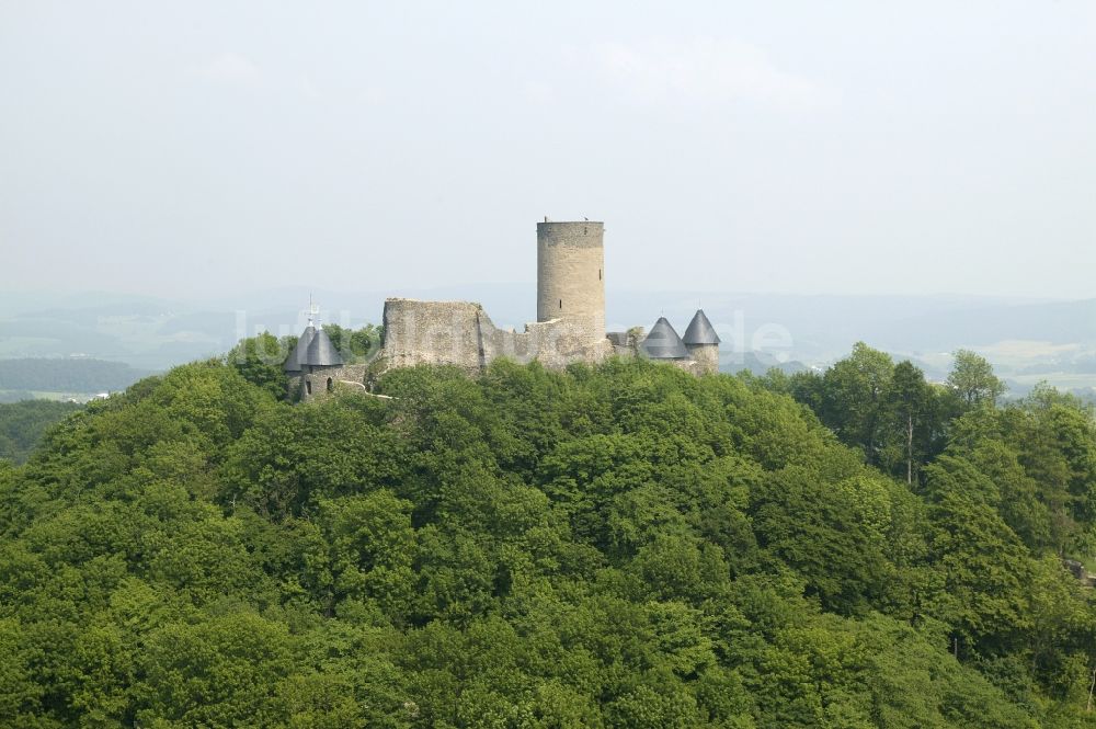 Nürburg von oben - Baudenkmal und Wahrzeichen der Nürburg im Bundesland Rheinland-Pfalz