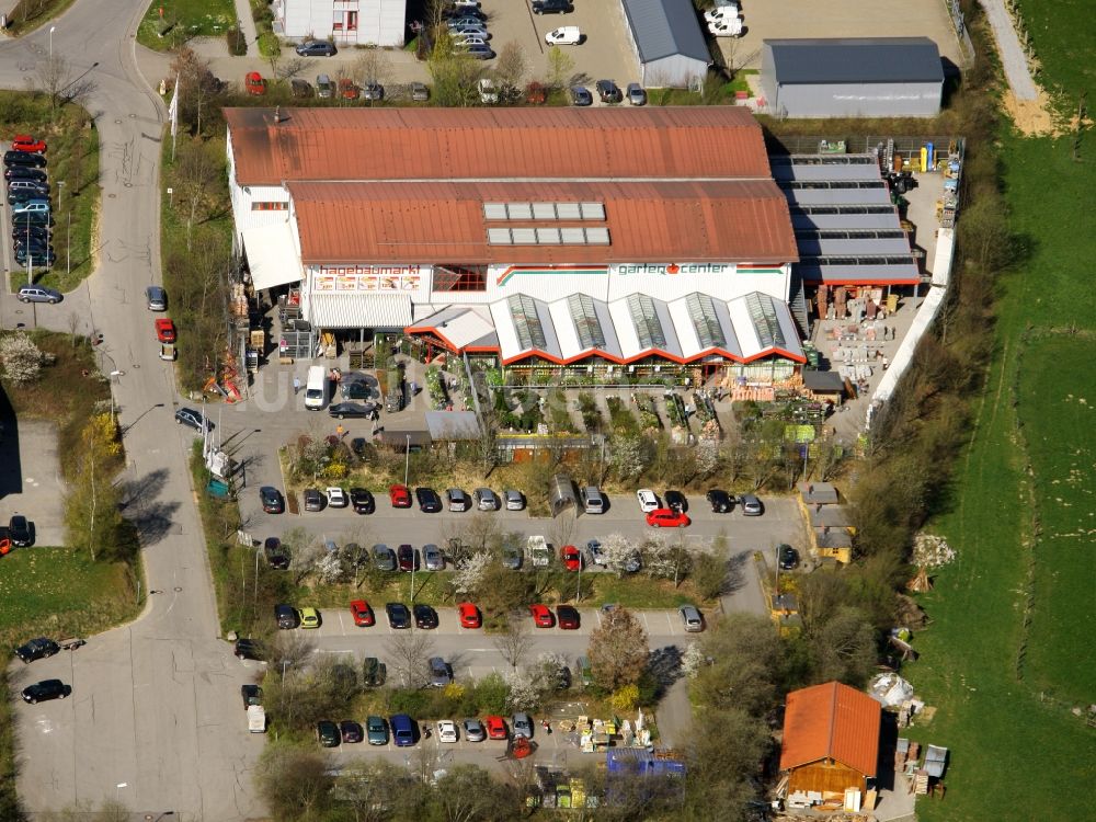 Metten von oben - Baumarkt Segl Bauzentrum GmbH – Hagebaumarkt in Metten im Bundesland Bayern, Deutschland