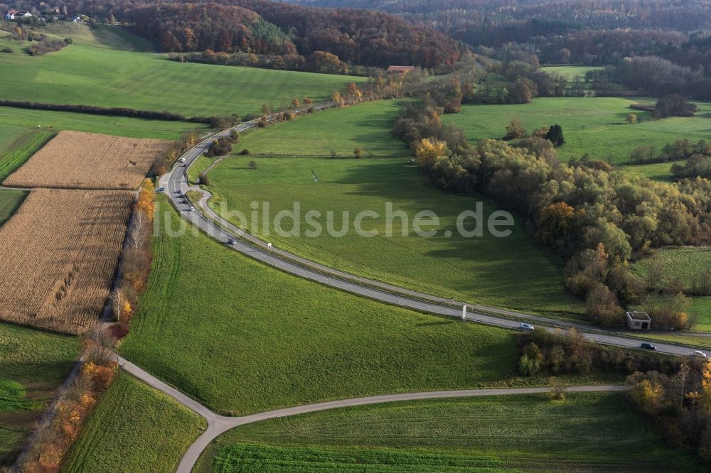 Luftaufnahme Leonberg - Baumreihe an einem Feldrand in Leonberg im Bundesland Baden-Württemberg