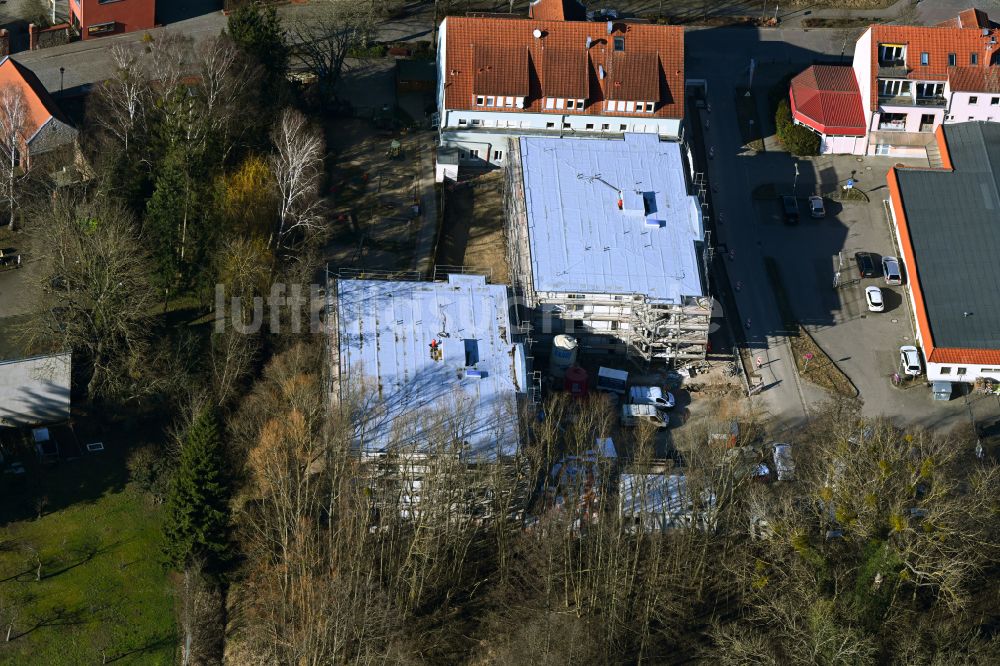 Werneuchen von oben - Baustelle altersgerechter Wohnanlage in Werneuchen im Bundesland Brandenburg, Deutschland