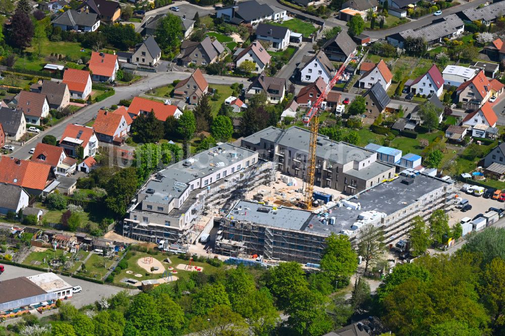 Wolfsburg von oben - Baustelle altersgerechter Wohnanlage in Wolfsburg im Bundesland Niedersachsen, Deutschland