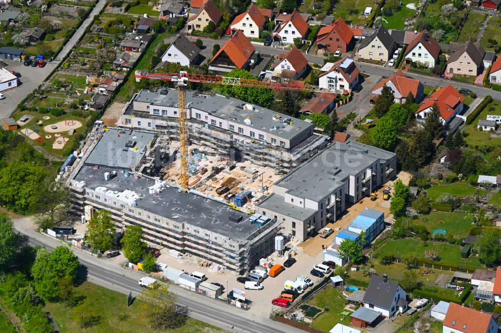 Luftaufnahme Wolfsburg - Baustelle altersgerechter Wohnanlage in Wolfsburg im Bundesland Niedersachsen, Deutschland