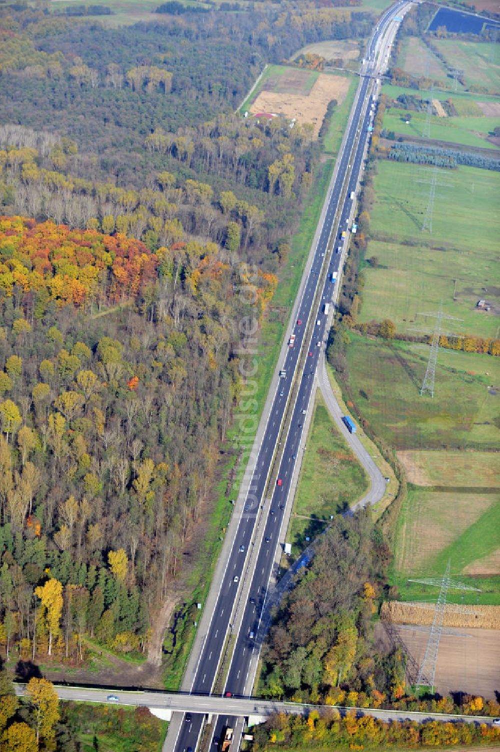 Luftbild Sinzheim - Baustelle Ausbau Autobahn A 5