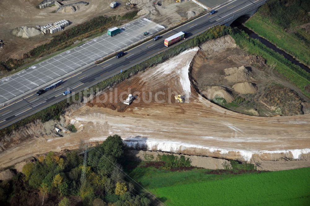 Achern von oben - Baustelle Ausbau Autobahn A 5