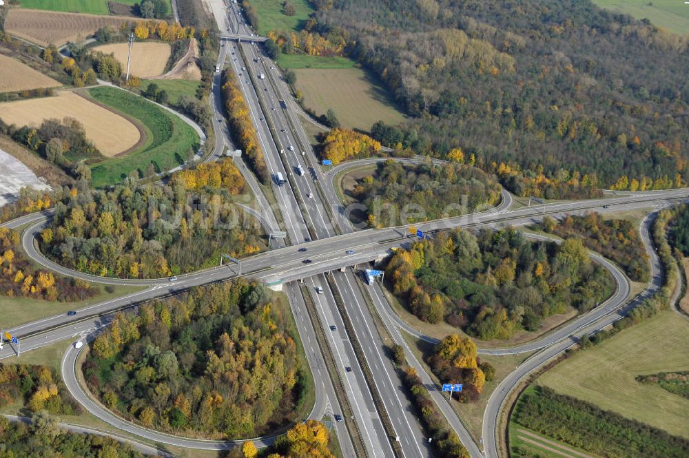 Luftbild Appenweier - Baustelle Ausbau Autobahn A 5
