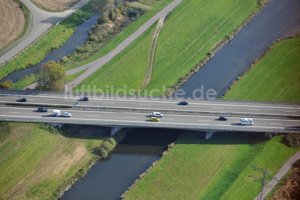 Luftaufnahme Appenweier - Baustelle Ausbau Autobahn A 5