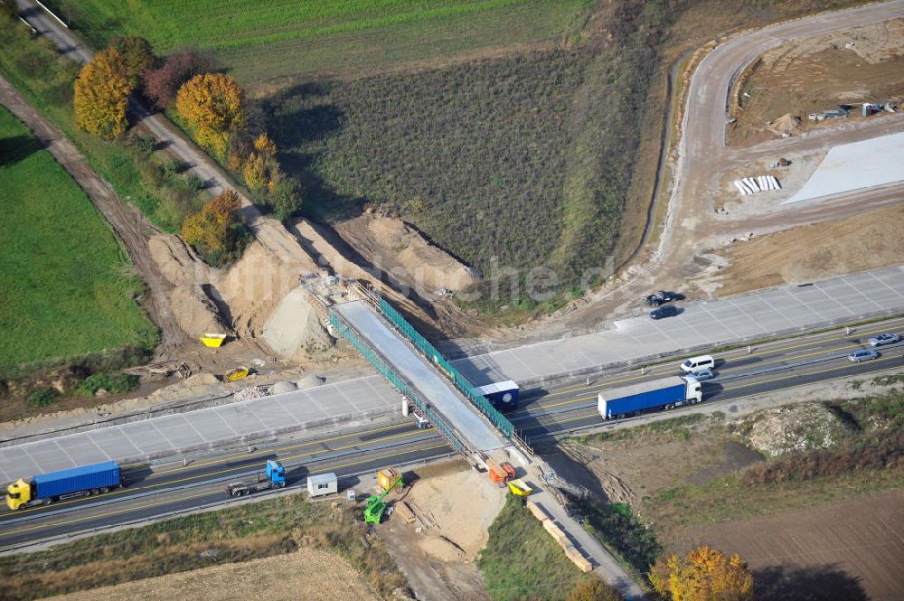 Luftbild Bühl-Oberbruch - Baustelle Ausbau Autobahn A 5