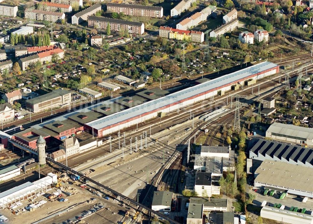 Luftbild Berlin - Baustelle Bahnbetriebswerk und Ausbesserungswerk Rummelsburg I in Berlin