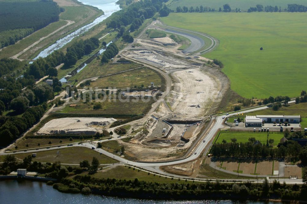 Luftbild Großkoschen - Baustelle Überleiter Lausitzer Seenland bei Großkoschen
