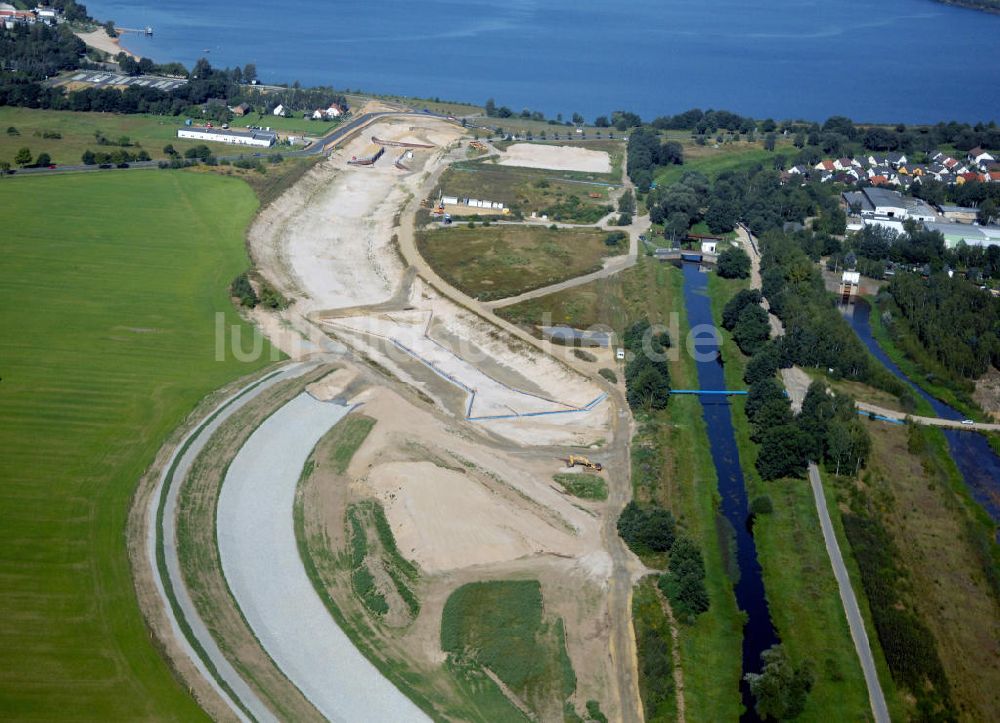 Luftbild Großkoschen - Baustelle Überleiter Lausitzer Seenland bei Großkoschen