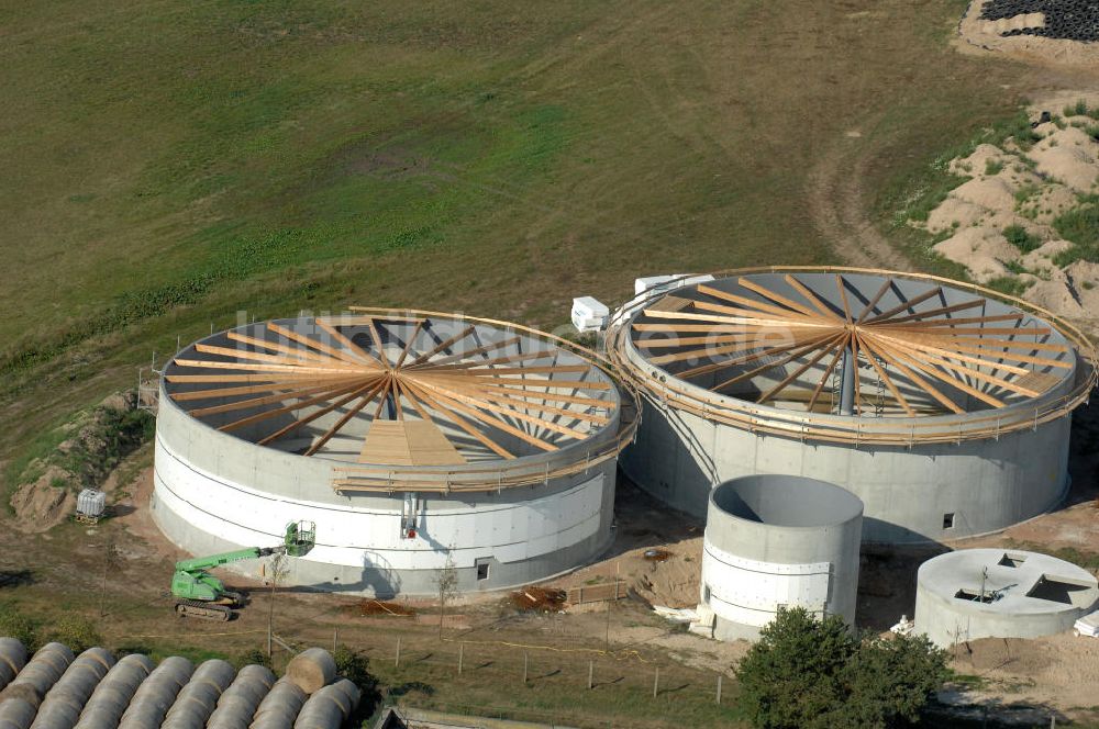 Luftaufnahme Bergzow - Baustelle Biogasanlage Bergzow