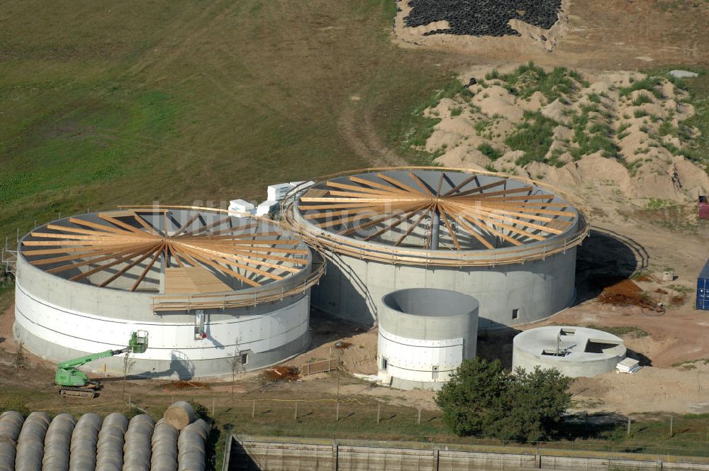 Bergzow von oben - Baustelle Biogasanlage Bergzow