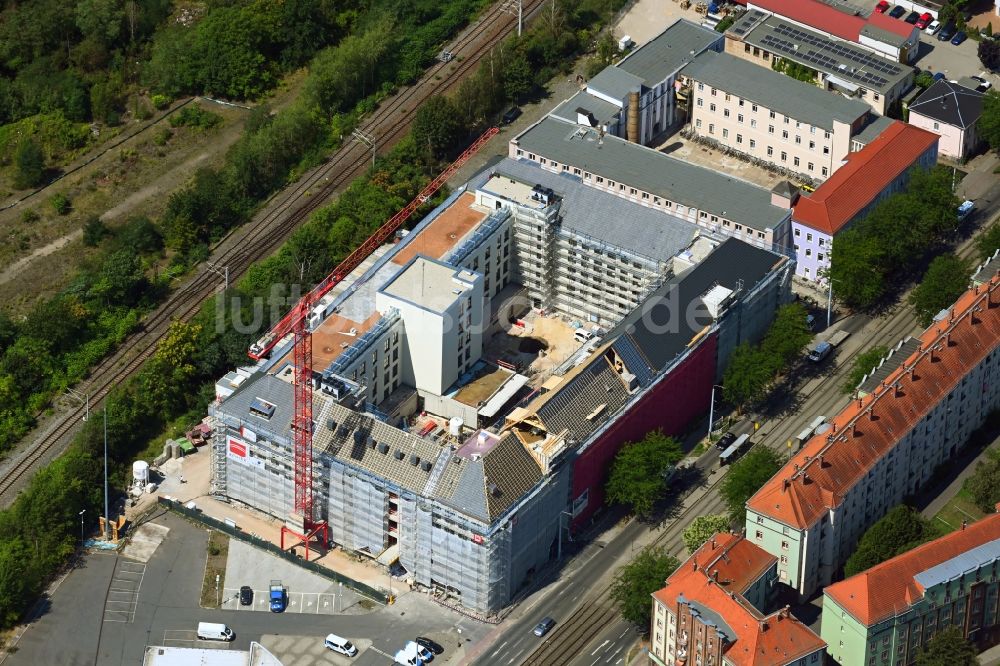 Luftbild Dresden - Baustelle Bürogebäude des Geschäftshauses Annenhöfe der TLG Immobilien AG in Dresden im Bundesland Sachsen, Deutschland