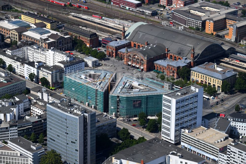 Luftaufnahme Bremen - Baustelle Bürogebäude des Geschäftshauses Bahnhofstraße Ecke Herdentorsteinweg in Bremen, Deutschland