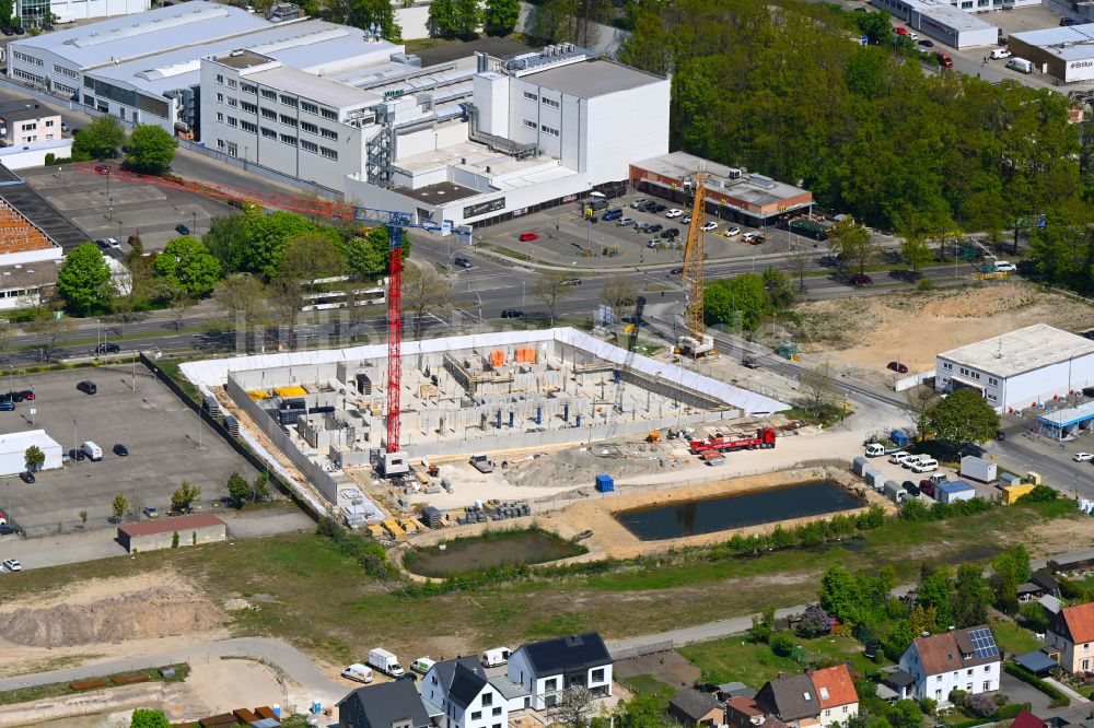 Luftaufnahme Wolfsburg - Baustelle Bürogebäude des Geschäftshauses am Lerchenweg Ecke Dieselstraße in Wolfsburg im Bundesland Niedersachsen, Deutschland