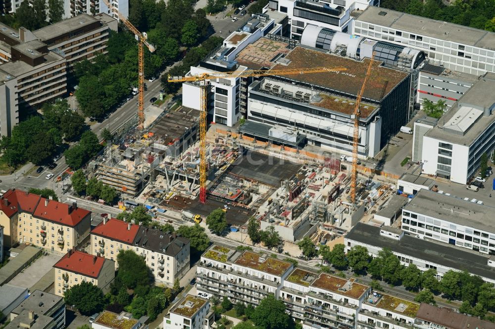 Luftaufnahme München - Baustelle Bürogebäude des Geschäftshauses Neue Balan in München im Bundesland Bayern, Deutschland