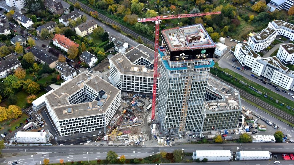 Bonn von oben - Baustelle Bürogebäude des Geschäftshauses Neuer Kanzlerplatz in Bonn im Bundesland Nordrhein-Westfalen, Deutschland
