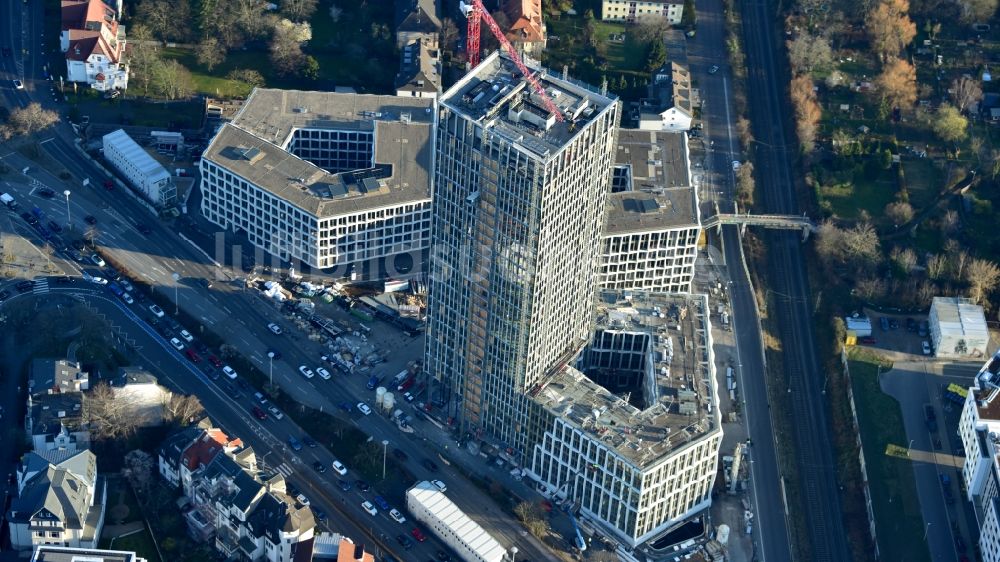 Luftaufnahme Bonn - Baustelle Bürogebäude des Geschäftshauses Neuer Kanzlerplatz in Bonn im Bundesland Nordrhein-Westfalen, Deutschland