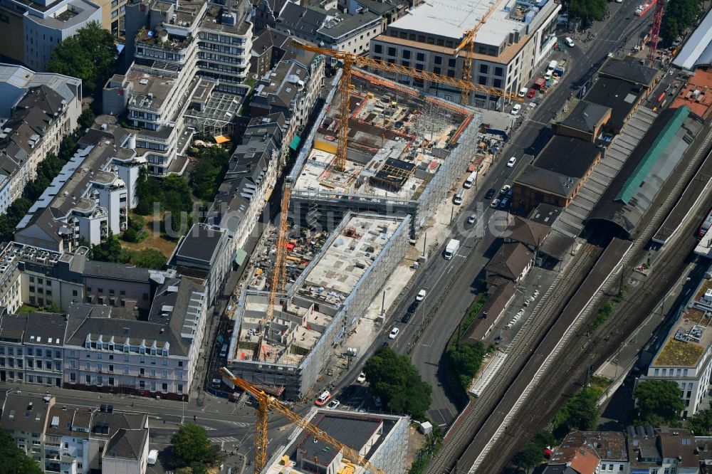 Luftbild Bonn - Baustelle Bürogebäude des Geschäftshauses Urban Soul im Zentrum in Bonn im Bundesland Nordrhein-Westfalen, Deutschland