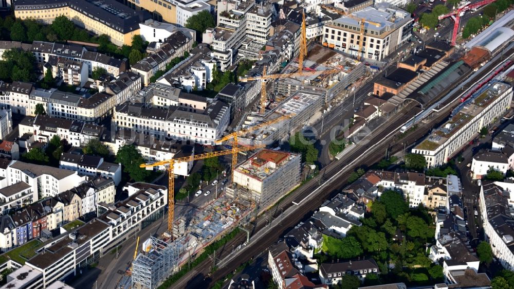 Bonn von oben - Baustelle Bürogebäude des Geschäftshauses Urban Soul im Zentrum in Bonn im Bundesland Nordrhein-Westfalen, Deutschland