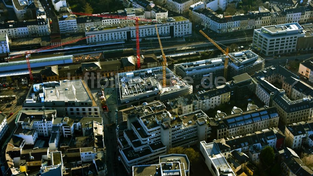 Bonn aus der Vogelperspektive: Baustelle Bürogebäude des Geschäftshauses Urban Soul im Zentrum in Bonn im Bundesland Nordrhein-Westfalen, Deutschland