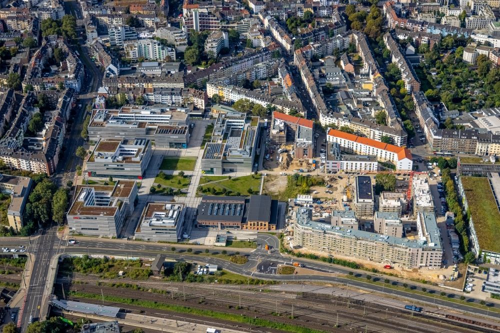 Luftbild Düsseldorf - Baustelle am Campus- Gebäude der Fachhochschule Hochschule Düsseldorf - Campus Derendorf in Düsseldorf im Bundesland Nordrhein-Westfalen