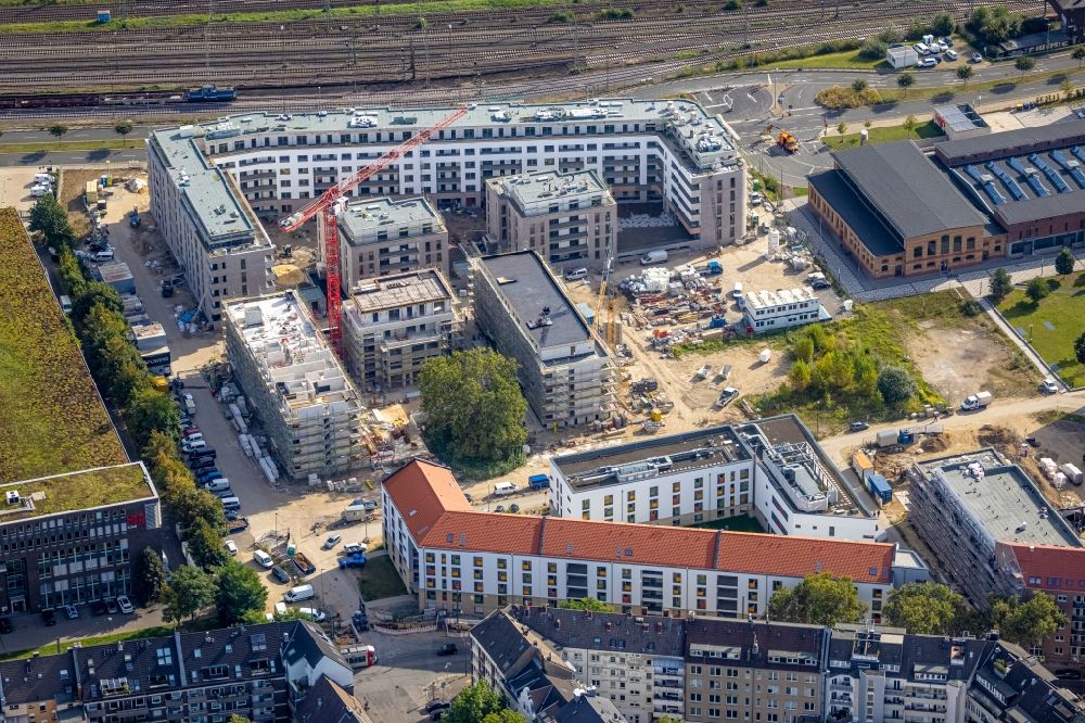 Luftaufnahme Düsseldorf - Baustelle am Campus- Gebäude der Fachhochschule Hochschule Düsseldorf - Campus Derendorf in Düsseldorf im Bundesland Nordrhein-Westfalen