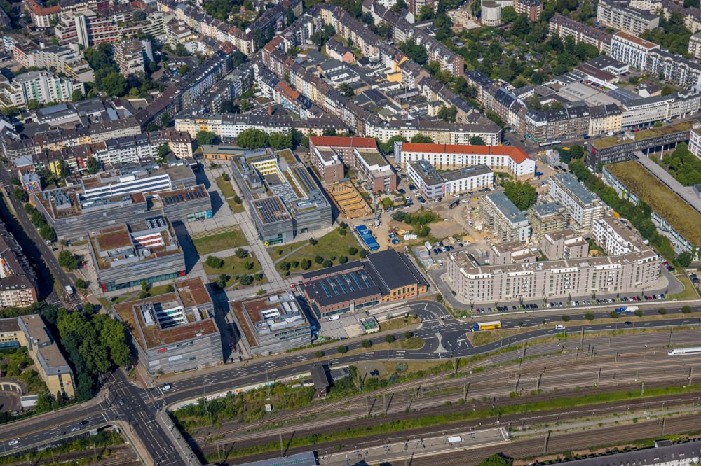 Luftaufnahme Düsseldorf - Baustelle am Campus- Gebäude der Fachhochschule Hochschule Düsseldorf - Campus Derendorf in Düsseldorf im Bundesland Nordrhein-Westfalen