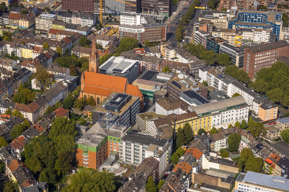 Luftbild Dortmund - Baustelle für einen Erweiterungs- Neubau auf dem Klinikgelände des Krankenhauses St.-Johannes-Hospital Dortmund in Dortmund im Bundesland Nordrhein-Westfalen, Deutschland