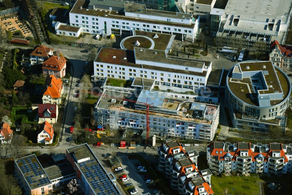 Luftbild Ludwigsburg - Baustelle für einen Erweiterungs- Neubau auf dem Klinikgelände des Krankenhauses Klinikum Ludwigsburg an der Rosenstraße in Ludwigsburg im Bundesland Baden-Württemberg, Deutschland