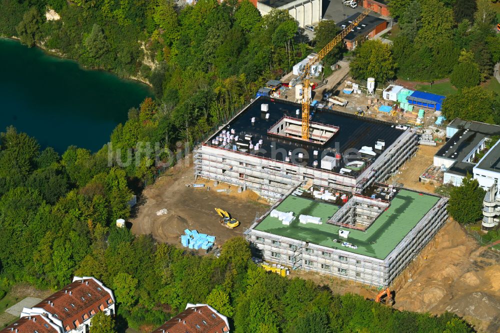 Luftbild Lüneburg - Baustelle für einen Erweiterungs- Neubau auf dem Klinikgelände des Krankenhauses Psychiatrische Klinik Lüneburg in Lüneburg im Bundesland Niedersachsen, Deutschland